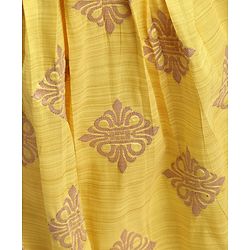 Babyhug Half Sleeves Choli With Chanderi Work Lehanga and Net Dupatta - Turquoise Green & Light Green
