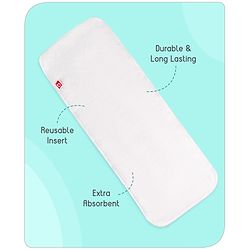 Babyhug Free Size Reusable Contrast Flap Closure Cloth Nappies With Insert Animal Print - White Orange