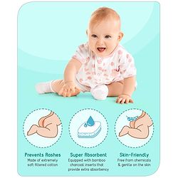 Babyhug Free Size Reusable Contrast Flap Closure Cloth Nappies With Insert Animal Print - White Orange