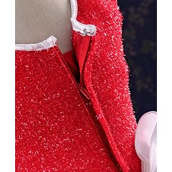 Babyhug Sleeveless Frock With Embroidered Flare - Red