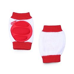 Babyhug Baby Knee & Elbow Pads White Red (Design May Vary)