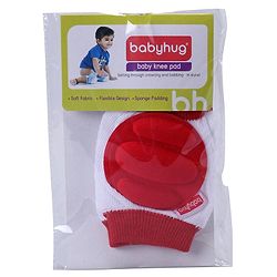 Babyhug Baby Knee & Elbow Pads White Red (Design May Vary)