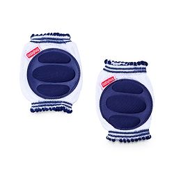 Babyhug Baby Knee & Elbow Pads White Navy Blue (Design May Vary) - 11 x 9 cm