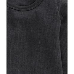 Babyhug Full Sleeves Thermal Vest With Shoulder Button - Dark Grey