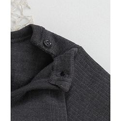 Babyhug Full Sleeves Thermal Vest With Shoulder Button - Dark Grey