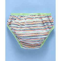 Babyhug Cotton Panties Stripped & Whale Print Pack Of 2 - Green