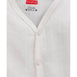 Babyhug Full Sleeves Front Open Thermal Vest - Off White