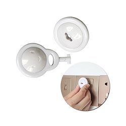 Babyhug 2 Pin Plug Protector Set Of 6 With Locking Key - White