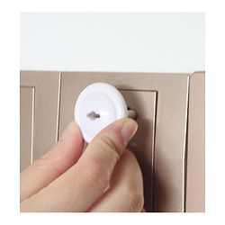 Babyhug 2 Pin Plug Protector Set Of 6 With Locking Key - White