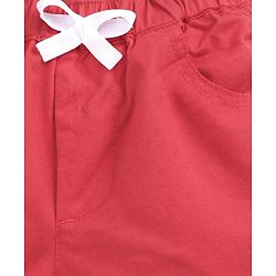 Babyhug Mid Thigh Length Shorts With Drawstrings - Coral