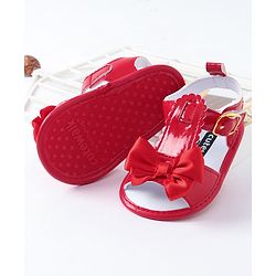 Cute Walk by Babyhug Booties Bow Applique - Red