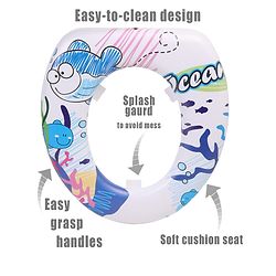 Babyhug Baby Potty Seat Ocean Print - White Blue