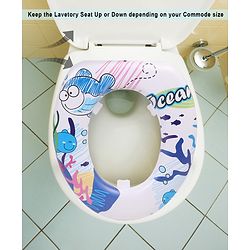 Babyhug Baby Potty Seat Ocean Print - White Blue