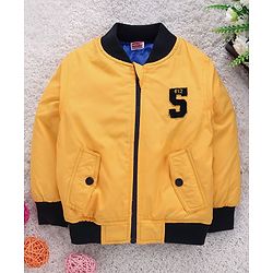 Babyhug Full Sleeves Jacket 5 Patch - Yellow