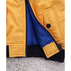 Babyhug Full Sleeves Jacket 5 Patch - Yellow