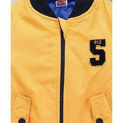 Babyhug Full Sleeves Jacket 5 Patch - Yellow