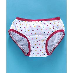Babyhug Cotton Panties Bunny & Dots Print Pack Of 2 -Dark Pink White