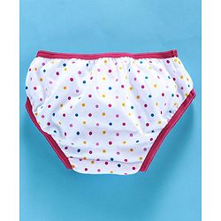 Babyhug Cotton Panties Bunny & Dots Print Pack Of 2 -Dark Pink White