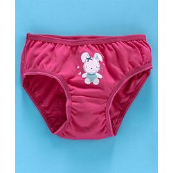 Babyhug Cotton Panties Bunny & Dots Print Pack Of 2 -Dark Pink White