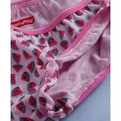 Babyhug Cotton Panties Watermelon Print Pack Of 2 - Pink