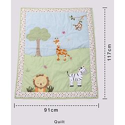Babyhug Premium Cotton Embroidered Crib Bedding Set Seahorse Theme Large Pack of 6 - Pink