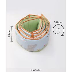 Babyhug Premium Cotton Crib Bedding Set Jungle Theme Small Pack of 6 - Multicolor (Cot not Included)