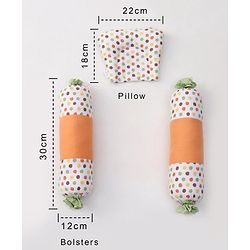 Babyhug Premium Cotton Crib Bedding Set Jungle Theme Small Pack of 6 - Multicolor (Cot not Included)