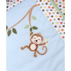 Babyhug Premium Cotton Crib Bedding Set Jungle Theme Small Pack of 6 - Multicolor (Cot not Included)