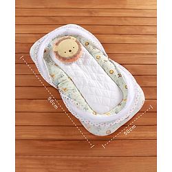 Babyhug Premium Cotton Gadda Set With Mosquito Net Jungle Theme - Multicolor