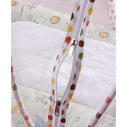 Babyhug Premium Cotton Gadda Set With Mosquito Net Jungle Theme - Multicolor