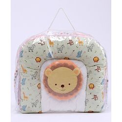 Babyhug Premium Cotton Gadda Set With Mosquito Net Jungle Theme - Multicolor