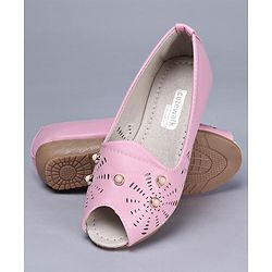 Cute Walk by Babyhug Peeptoes Bead Design - Light Pink