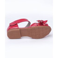 Cute Walk by Babyhug Party Wear Peeptoes Studded Floral Motifs - Red - EU 26 Red