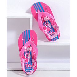 Cute Walk by Babyhug Flip Flops With Back Strap Mickey & Minnie Print - Pink
