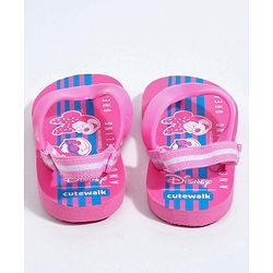 Cute Walk by Babyhug Flip Flops With Back Strap Mickey & Minnie Print - Pink