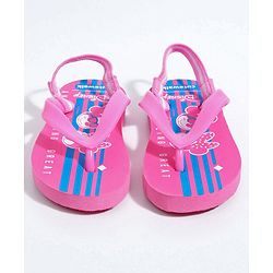 Cute Walk by Babyhug Flip Flops With Back Strap Mickey & Minnie Print - Pink