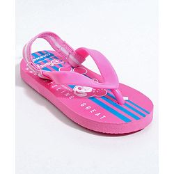 Cute Walk by Babyhug Flip Flops With Back Strap Mickey & Minnie Print - Pink