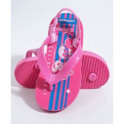 Cute Walk by Babyhug Flip Flops With Back Strap Mickey & Minnie Print - Pink