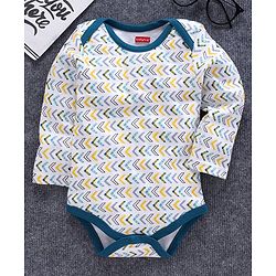 Babyhug Full Sleeves Onesie Abstract Print - Blue