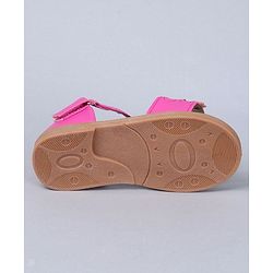 Cute Walk by Babyhug Floral Embellished Party Wear Peep Toes - Dark Pink