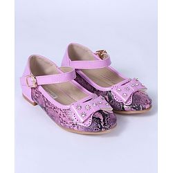 Cute Walk by Babyhug Party Wear Embellished Bellies - Pink