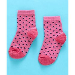 Cute Walk By Babyhug Non Terry Antibacterial Socks Polka Dot Design Pack Of 3 - Multicolor