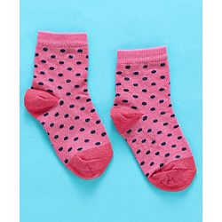 Cute Walk By Babyhug Non Terry Antibacterial Socks Polka Dot Design Pack Of 3 - Multicolor