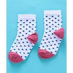 Cute Walk By Babyhug Non Terry Antibacterial Socks Polka Dot Design Pack Of 3 - Multicolor