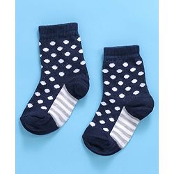Cute Walk By Babyhug Non Terry Antibacterial Ankle Length Socks Multi Print Set of 3 - Navy White