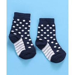 Cute Walk By Babyhug Non Terry Antibacterial Ankle Length Socks Multi Print Set of 3 - Navy White