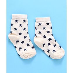 Cute Walk By Babyhug Non Terry Antibacterial Ankle Length Socks Multi Print Set of 3 - Navy White