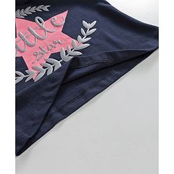 Babyhug Three-Fourth Sleeves Top Star Print - Navy Blue