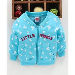 Babyhug Full Sleeves Sweatjacket - Sea Green