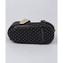 Cute Walk by Babyhug Party Wear Floral Embellished Booties - Black